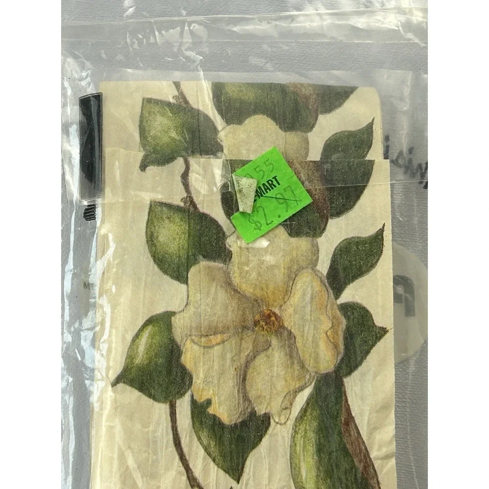 NOS Vintage Paperibbon Magnolia Paper Ribbon 6 Yards Floral Craft Decor